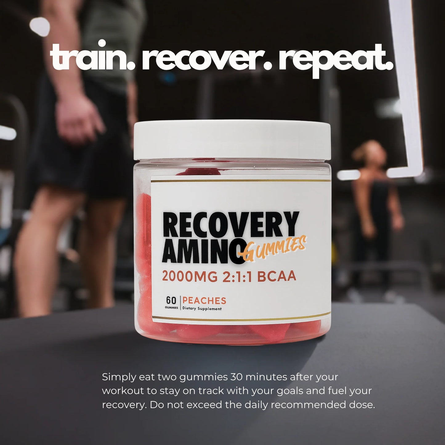 BCAA Gummies - 2:1:1 Branched Chain Amino Acids Peach Flavour