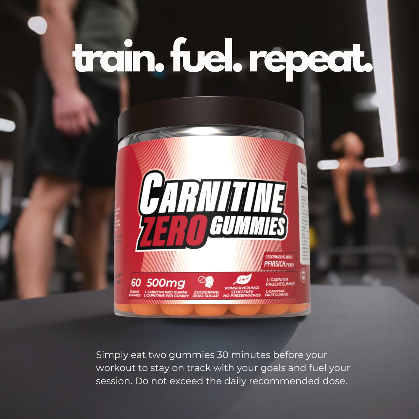 L-Carnitine Gummies 1000mg Peach, 30 Serves by The Gummy Lab