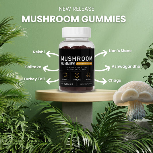 10 Mushroom Blend Gummies - Raspberry Flavour