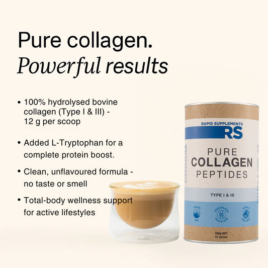 Rapid Supplements - Pure Collagen Peptides - Type I & III - 250g