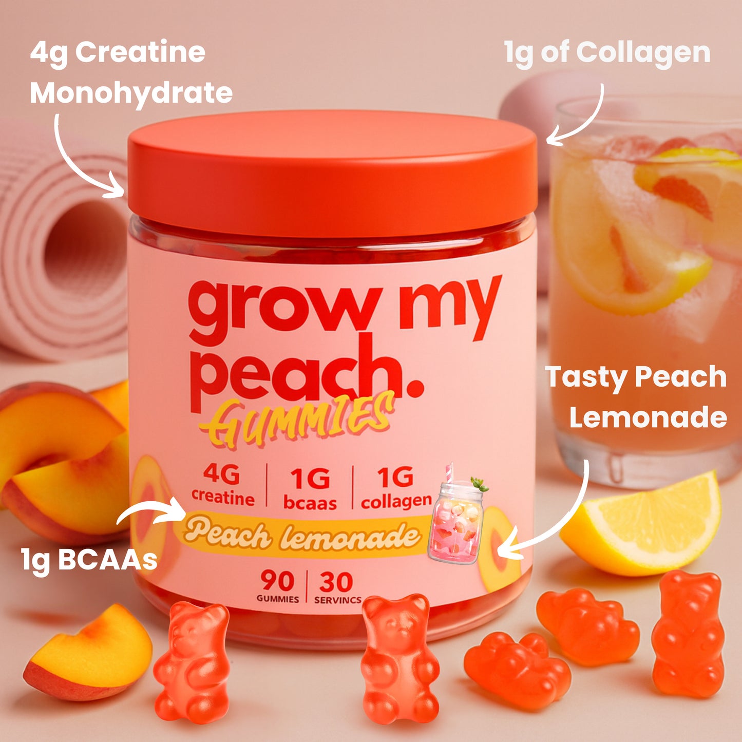 Booty Builder Gummies by the Gummy Lab with Creatine, BCAA's, Collagen