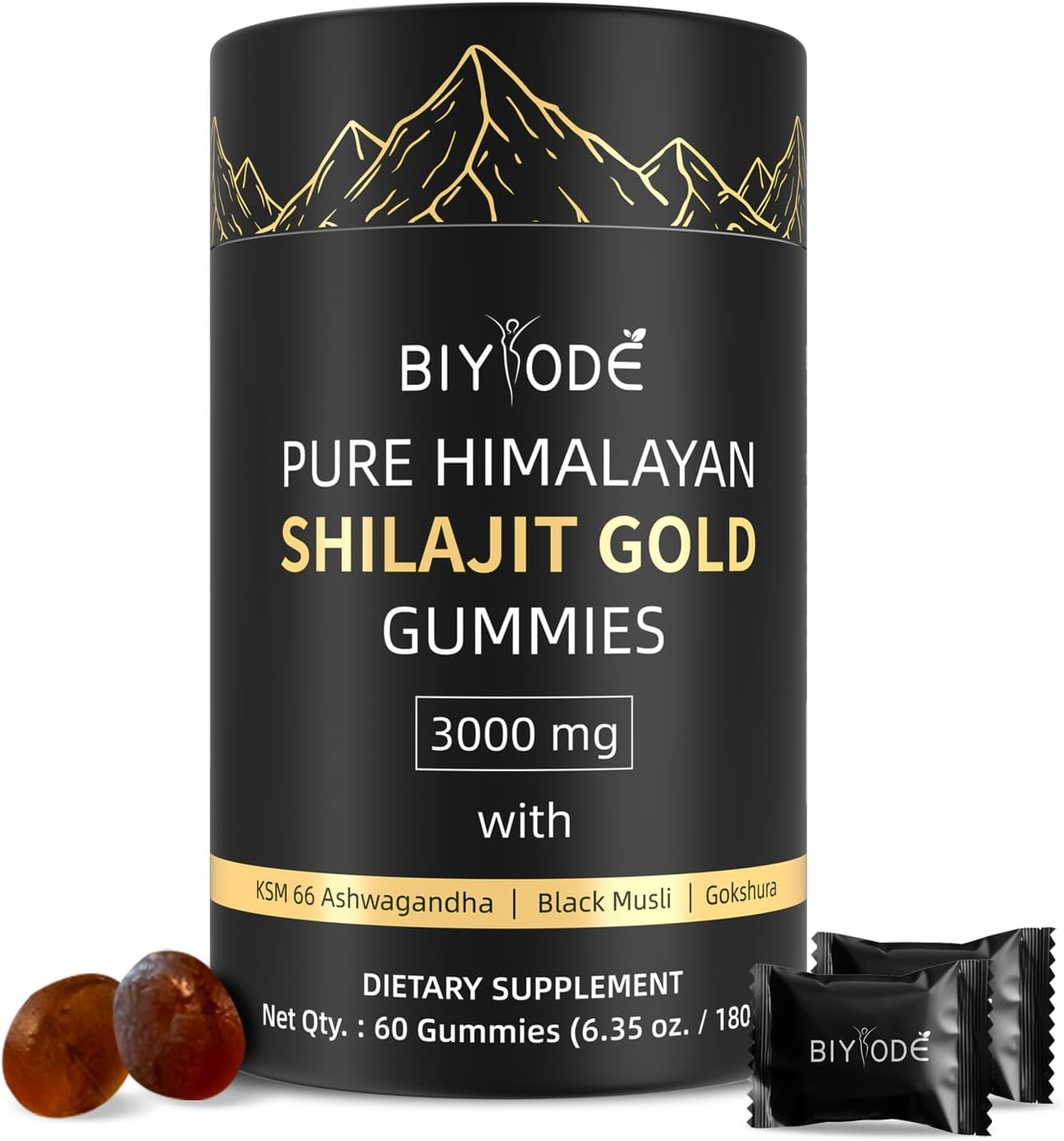 Biyode Pure Himalayan Shilajit Gummies Gold