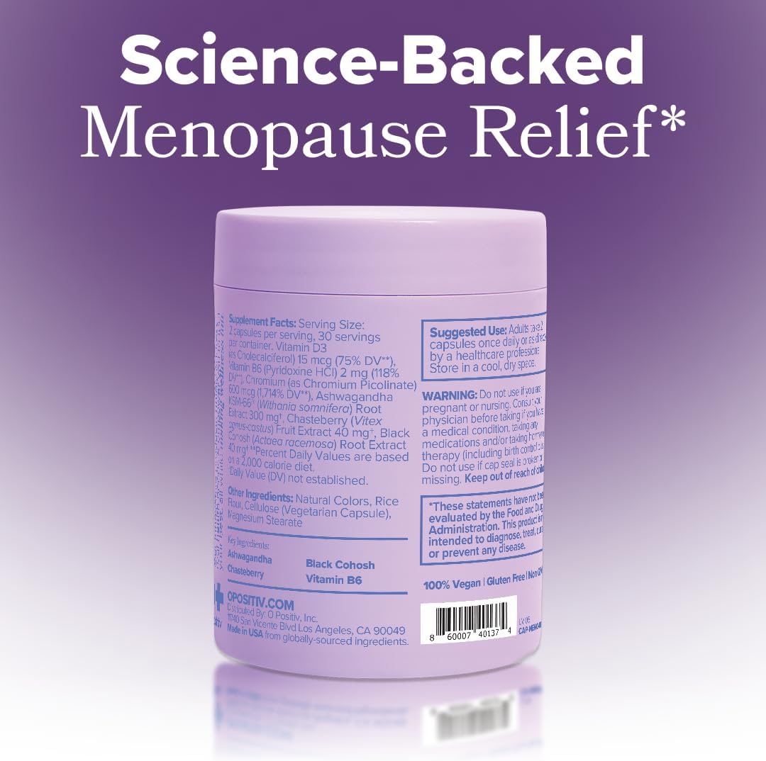O Positiv MENO Vitamins for Menopause - Hormone-Free Menopause Supplement