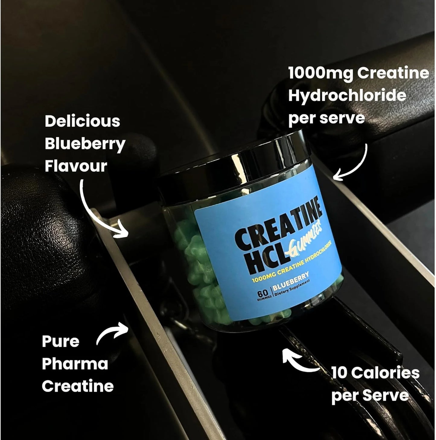 Creatine HCL Gummies 1000mg Creatine Hydrochloride Blueberry
