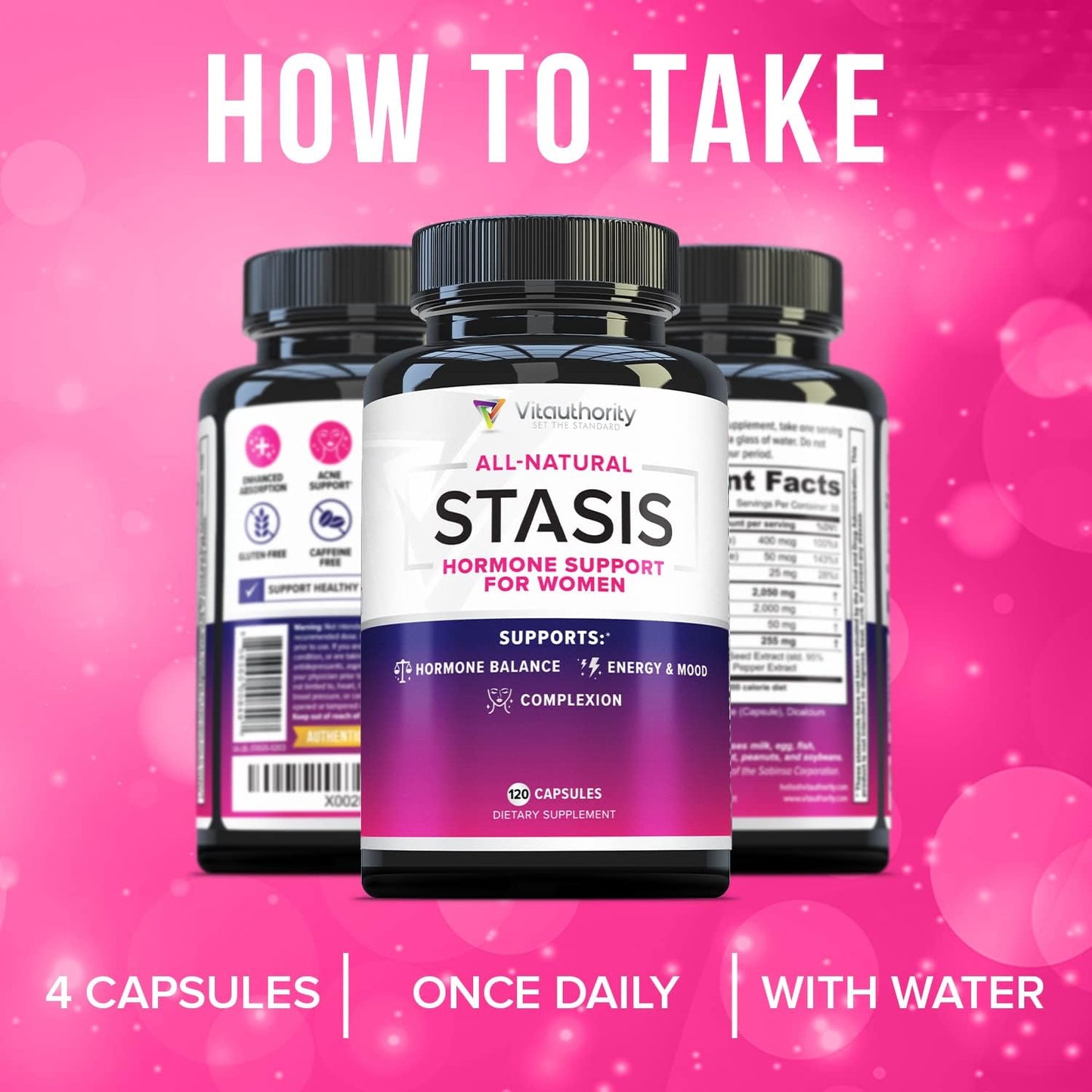 Stasis Hormone Support for Women by Vitauthority - 120 Capsules