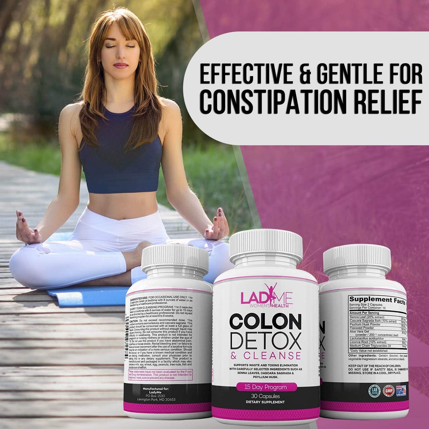 Pure Colon Cleanse & Detox 15 Day Program by Ladyme