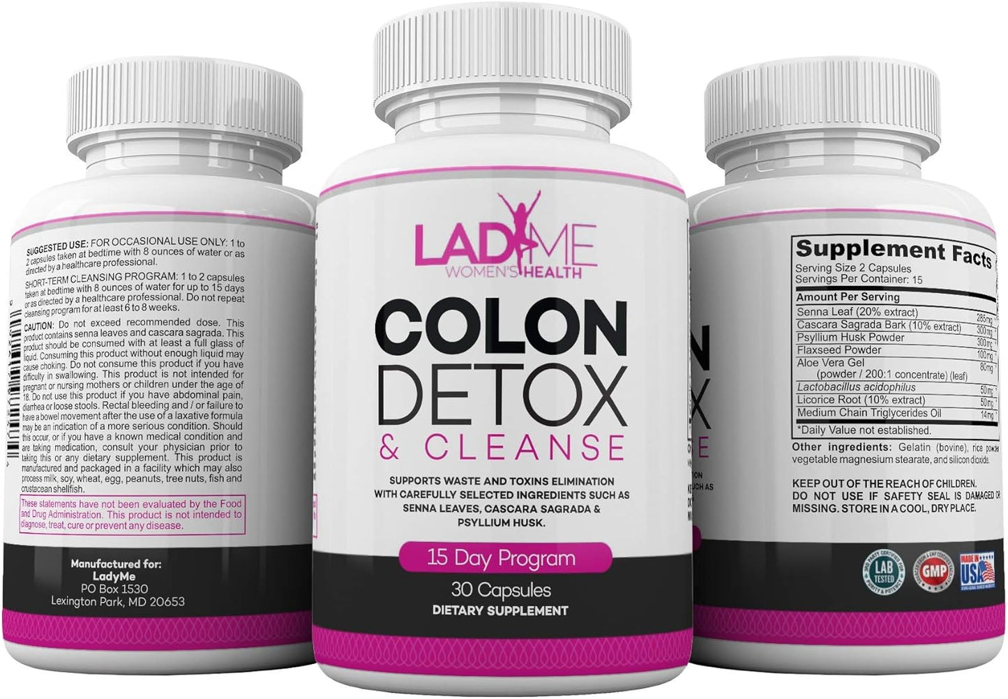 Pure Colon Cleanse & Detox 15 Day Program by Ladyme
