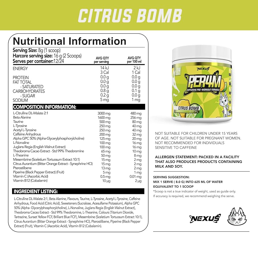 Nexus Sports Nutrition - PER4M - Pre-Workout