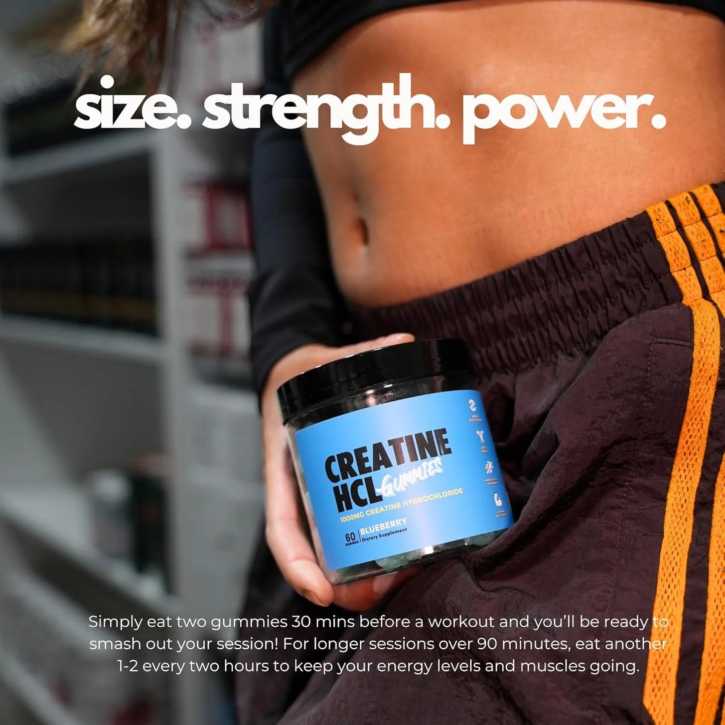 Creatine HCL Gummies 1000mg Creatine Hydrochloride Blueberry