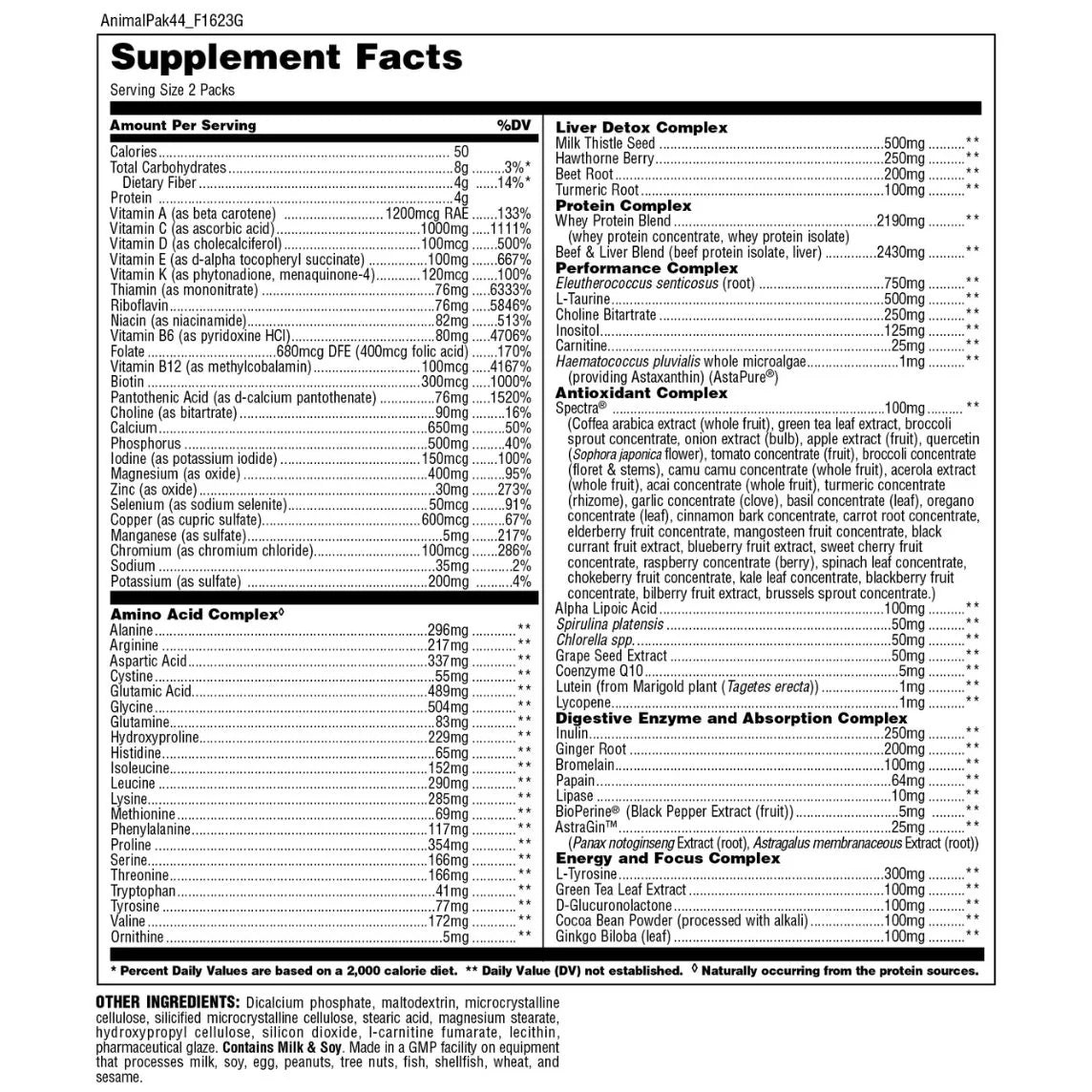 Universal - Animal Pak - Multi Mineral Complex - 44 Packs