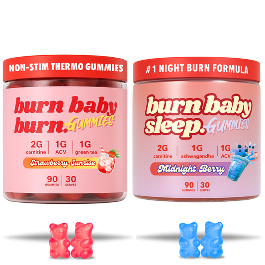 Burn Baby Duo – Day & Night Vegan Gummies with ACV, Botanicals & L-Carnitine | Twin Pack | 180 Gummies (60 Servings)