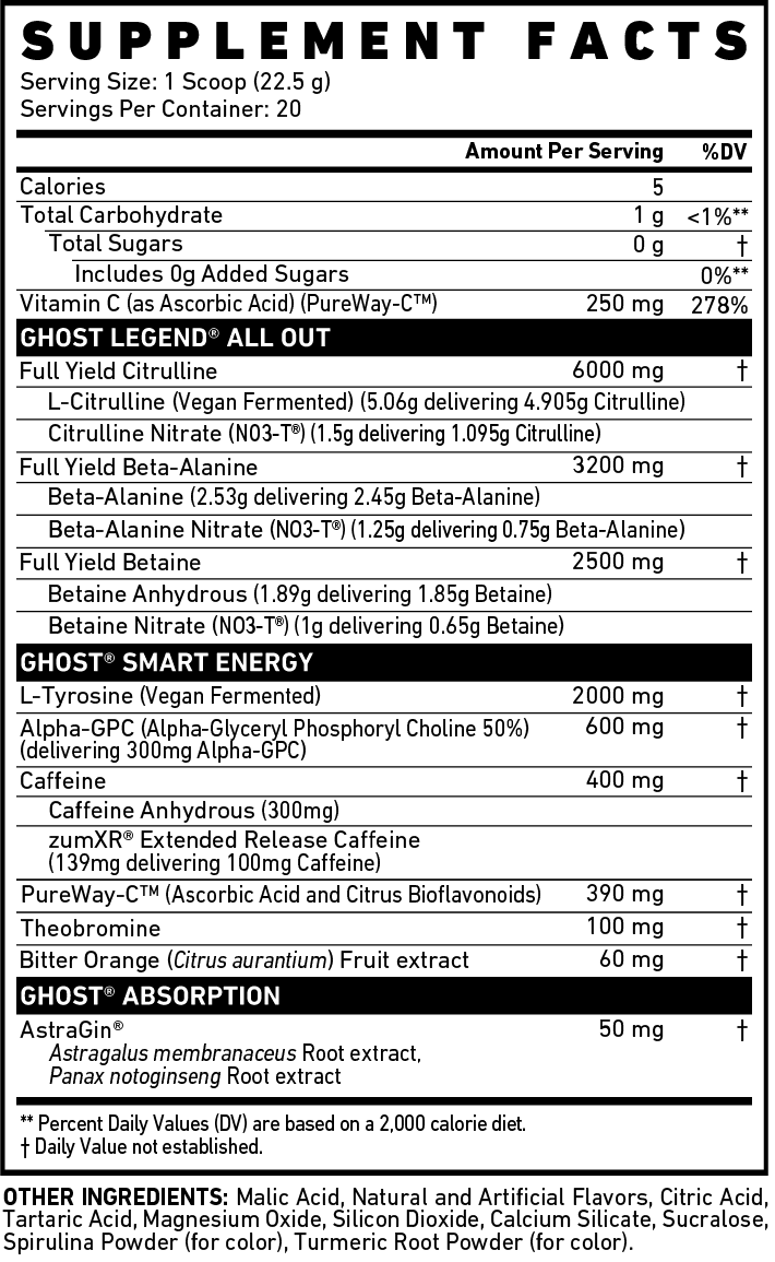 GHOST LEGEND® - All Out V2 - 20 Serves