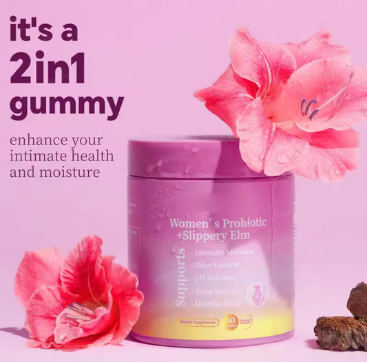 Women's Probiotic Gummies with Slippery Elm Pineapple-Flavored
