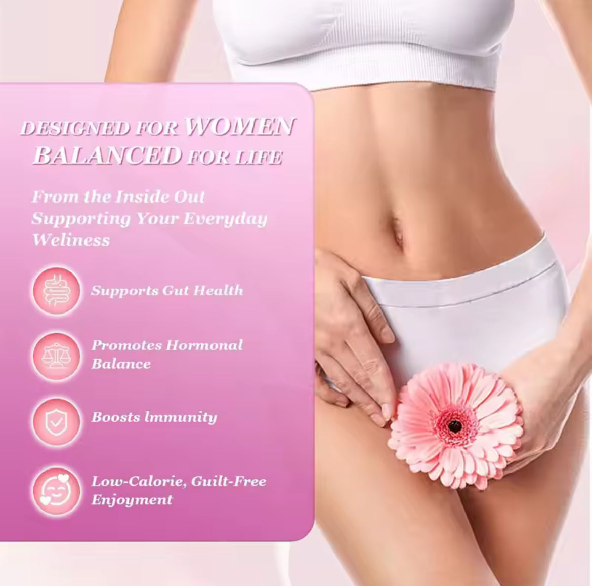 Women's Probiotic Gummies with Slippery Elm Pineapple-Flavored