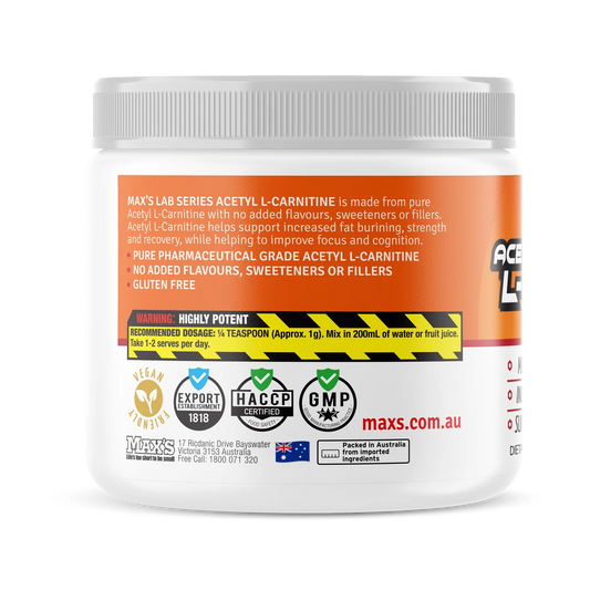 Max's Acetyl L-Carnitine - 100 Serves