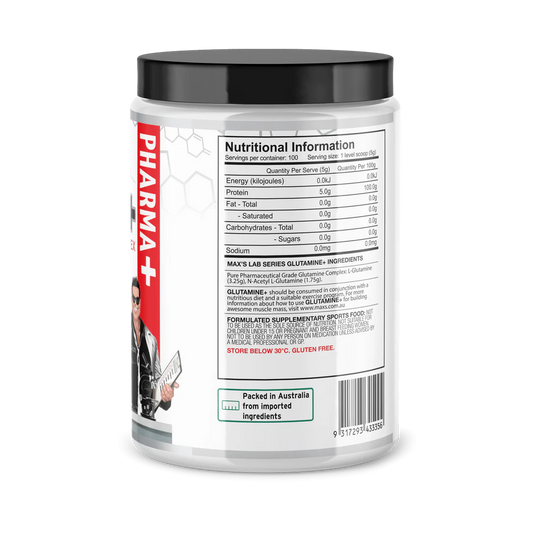 Max's Lab Series - Glutamine+ - 500g - 100 Serves