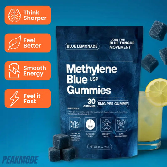 Methylene Blue Gummies 1% Pharma Grade 5mg per Serving 30 Pack