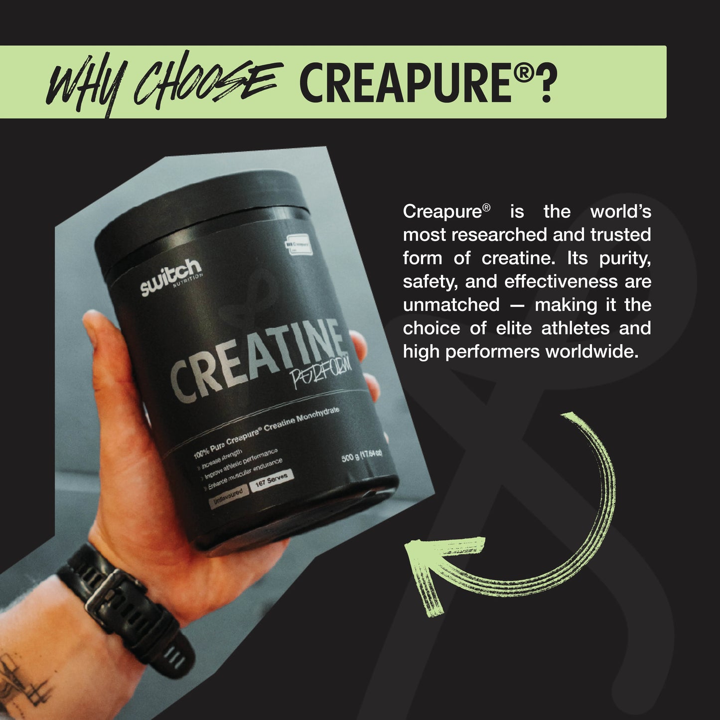 Switch Nutrition - Creatine Perform - Creapure - 500g (167 Serves)
