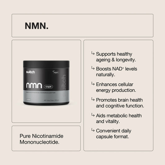 Switch Nutrition - NMN - Pure Nicotinamide Mononucleotide Powder - 60 Serves