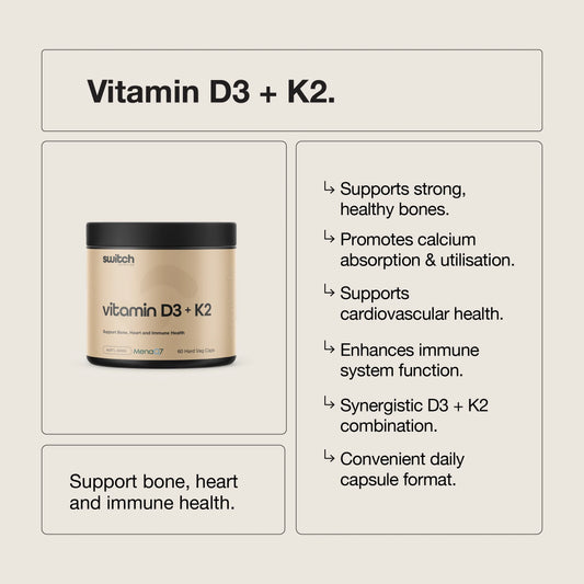 Switch Nutrition - Vitamin D3 + K2 - 60 Capsules