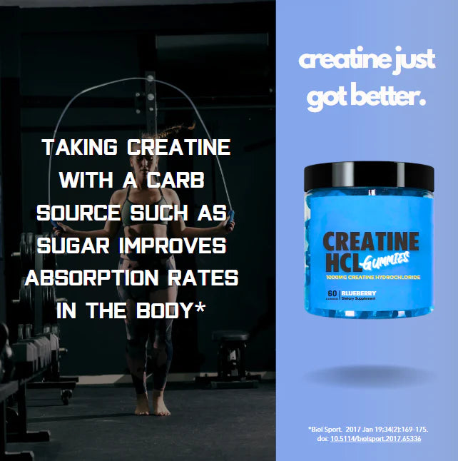 Creatine HCL Gummies 1000mg Creatine Hydrochloride Blueberry