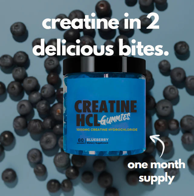Creatine HCL Gummies 1000mg Creatine Hydrochloride Blueberry