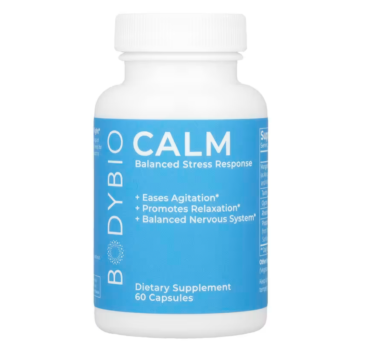 BodyBio Calm - Natural Stress Relief Blend with Rhodiola & More - 60 Capsules
