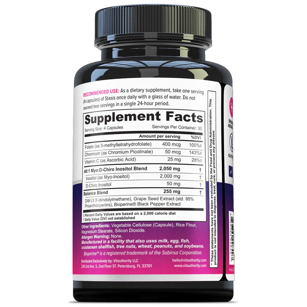Stasis Hormone Support for Women by Vitauthority - 120 Capsules