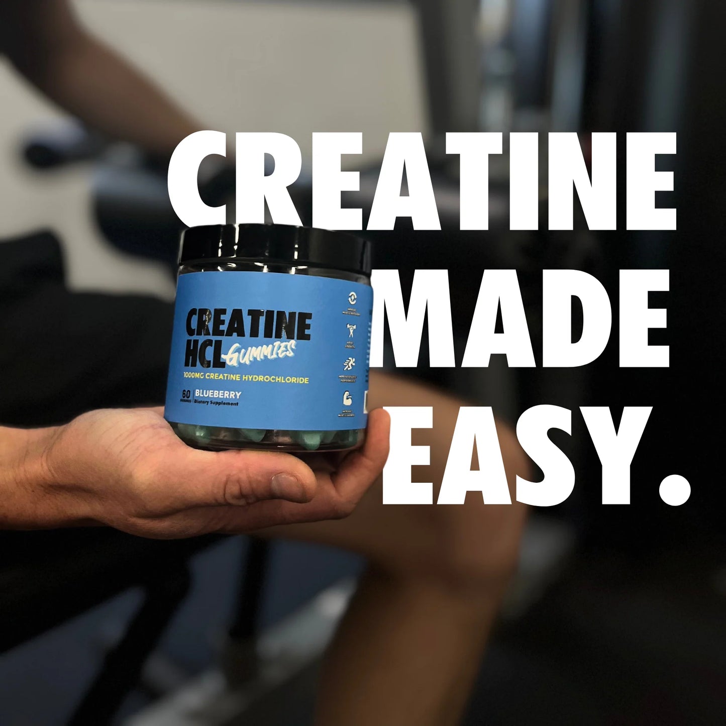 Creatine HCL Gummies 1000mg Creatine Hydrochloride Blueberry