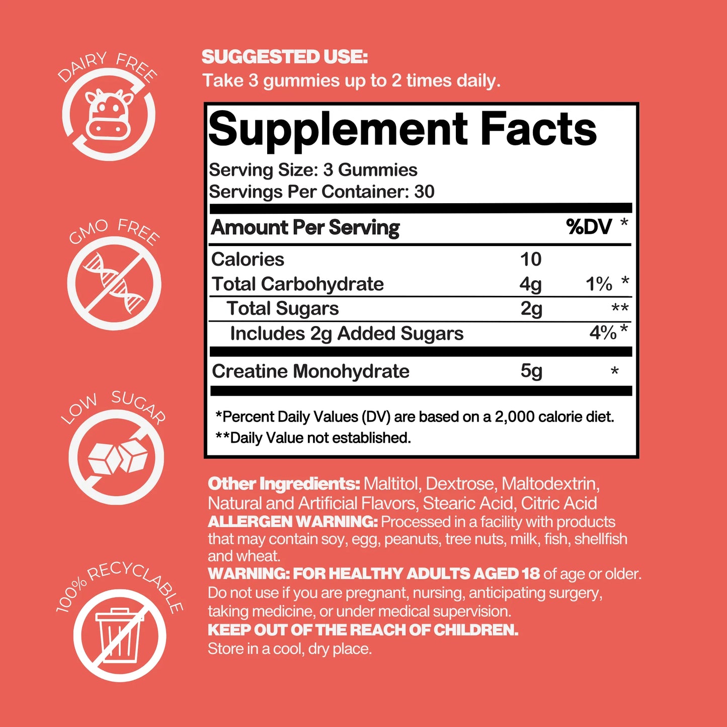 Creatine Gummies 5G by The Gummy Lab - Strawberry