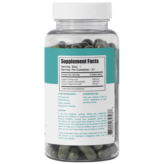 Her Fantasy Box | Body Magic Chlorophyll Capsules - For Body Odor, Detox & Skin - 30 Vegan Capsules