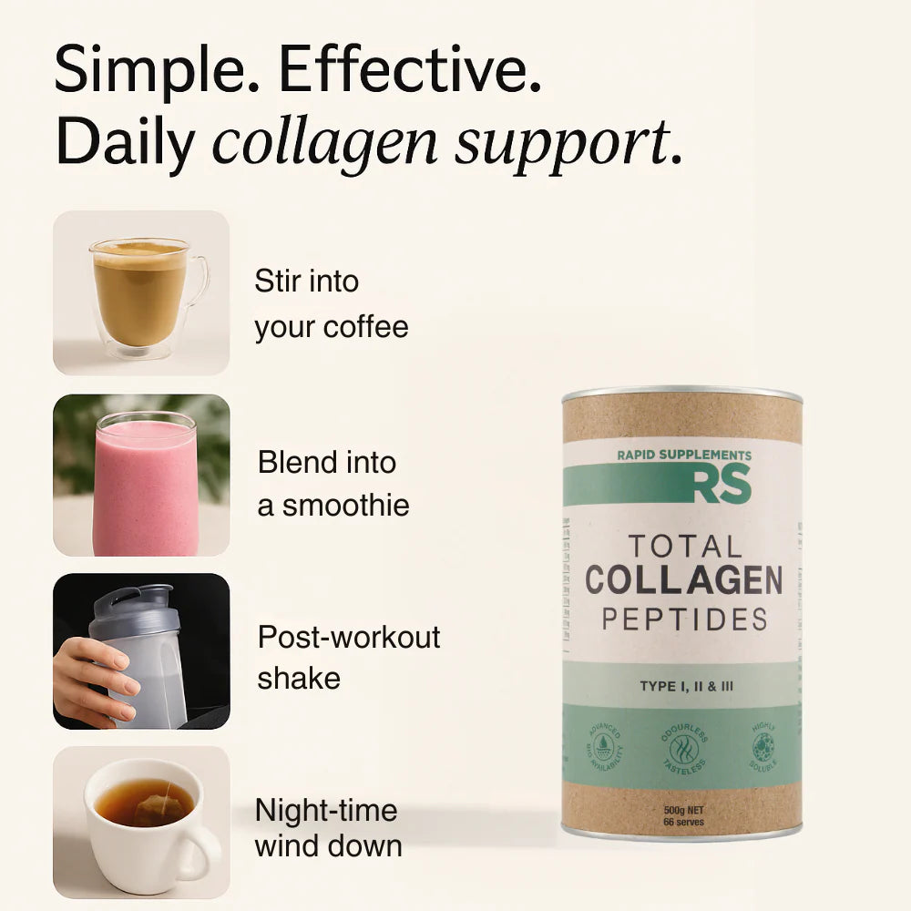 Rapid Supplements - Pure Collagen Peptides - Type I, II & III - 250g