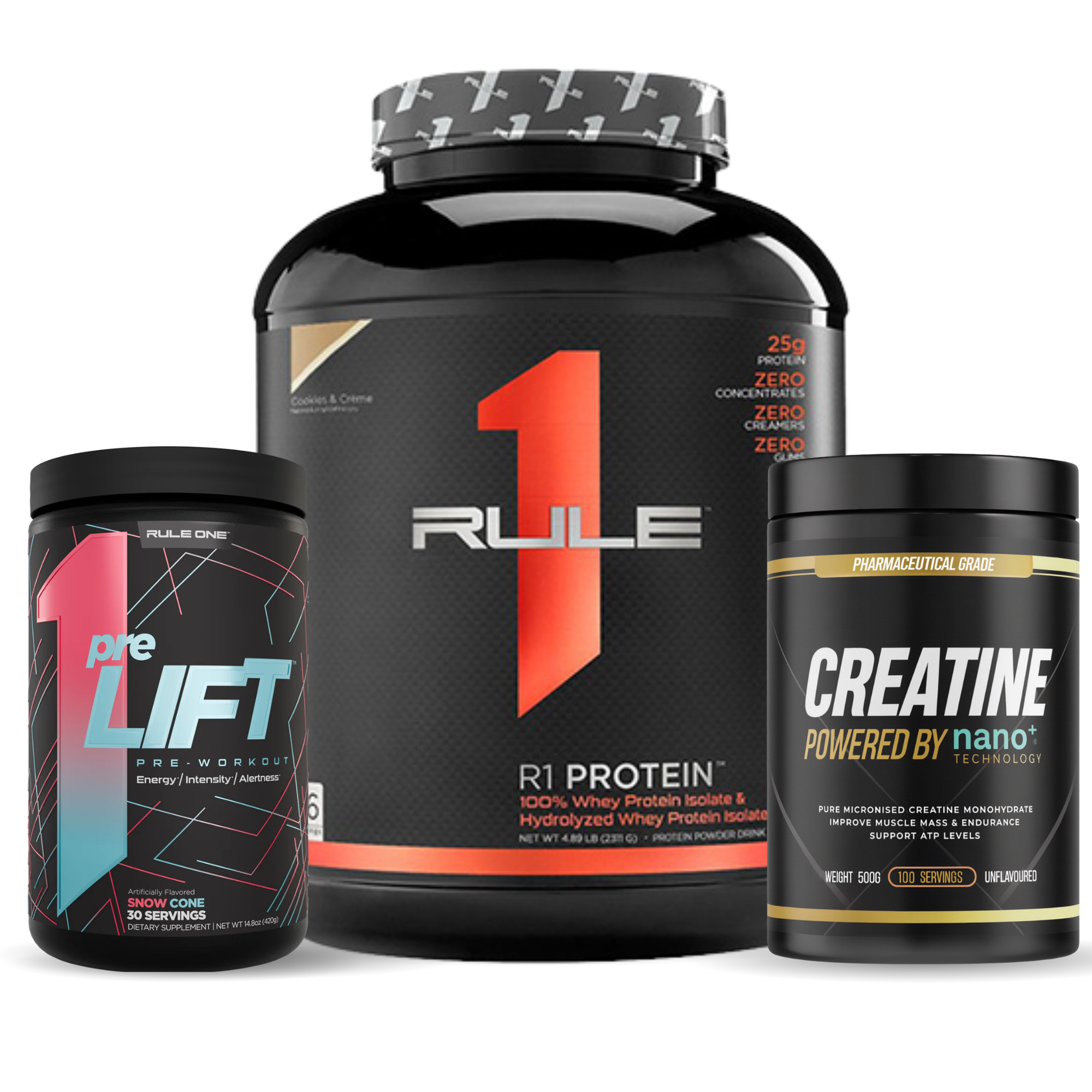 RULE1 Whey Isolate & R1 PreLift Stack with Creatine