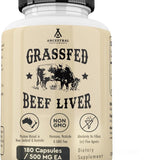 Ancestral Supplements - Grassfed Beef Liver - Immunity & Daily Energy Boost - 180 Capsules