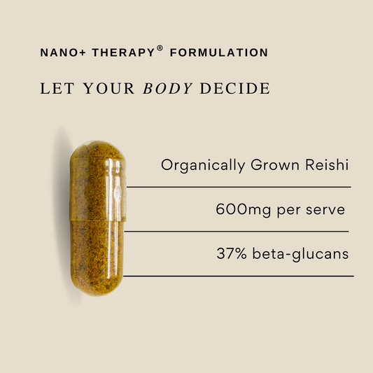 Nano+ Therapy - Reishi Mushroom Extract - Organic Natural Immunity Aid & Stress Relief - 120 Capsules
