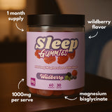 Sleep Gummies with Magnesium Glycinate – 1000mg Wildberry Flavor 30 Servings