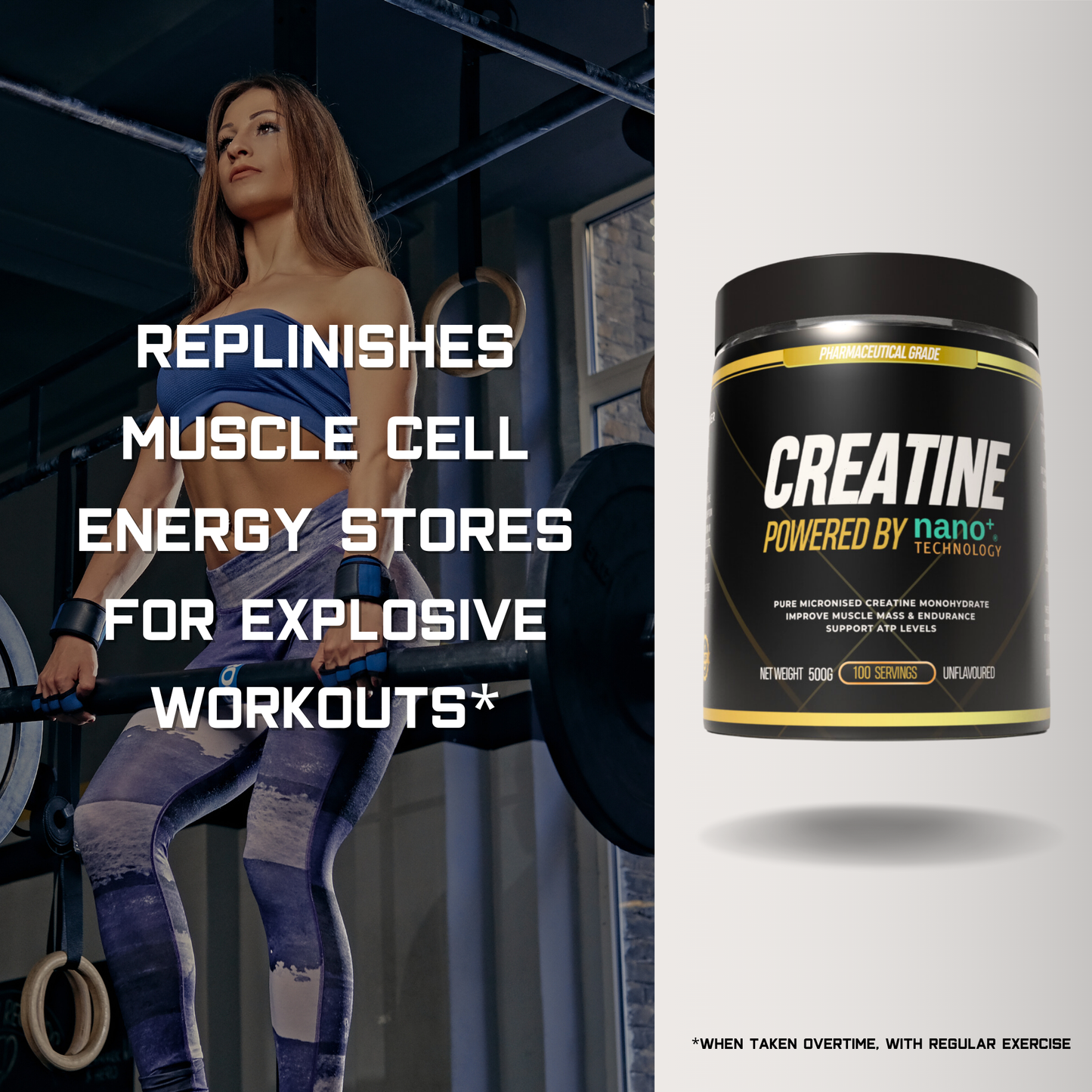 Creatine Monohydrate Powder German Engineered with Nano+ Technology 500g