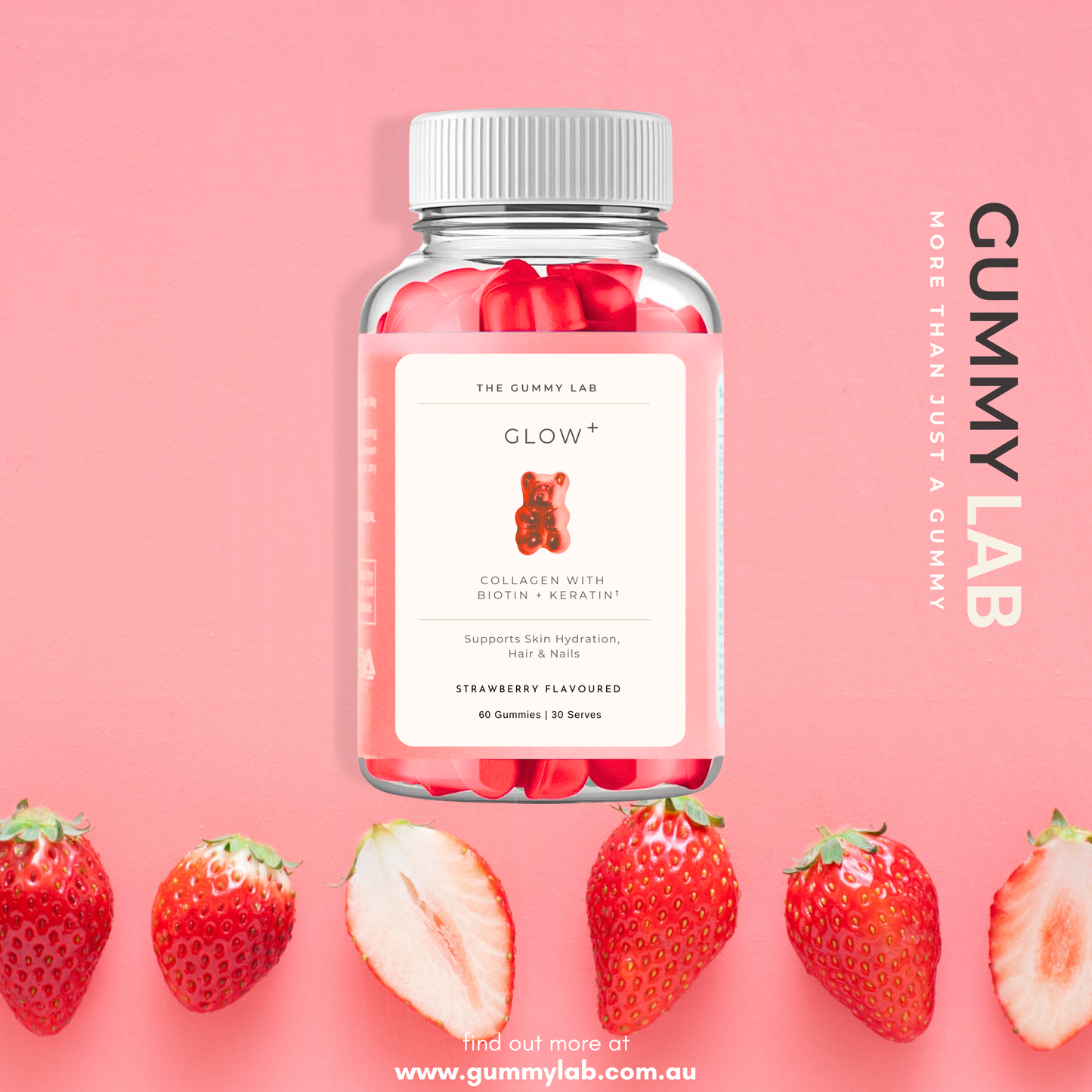 Glow+ Collagen Gummies - Skin & Hair Support by The Gummy Lab