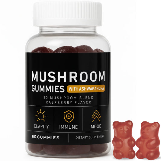 10 Mushroom Blend Gummies - Raspberry Flavour