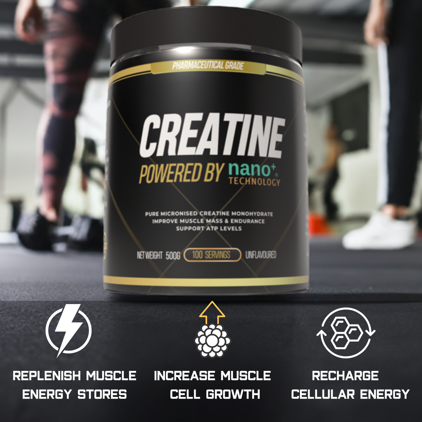 Creatine Monohydrate Powder German Engineered with Nano+ Technology 500g