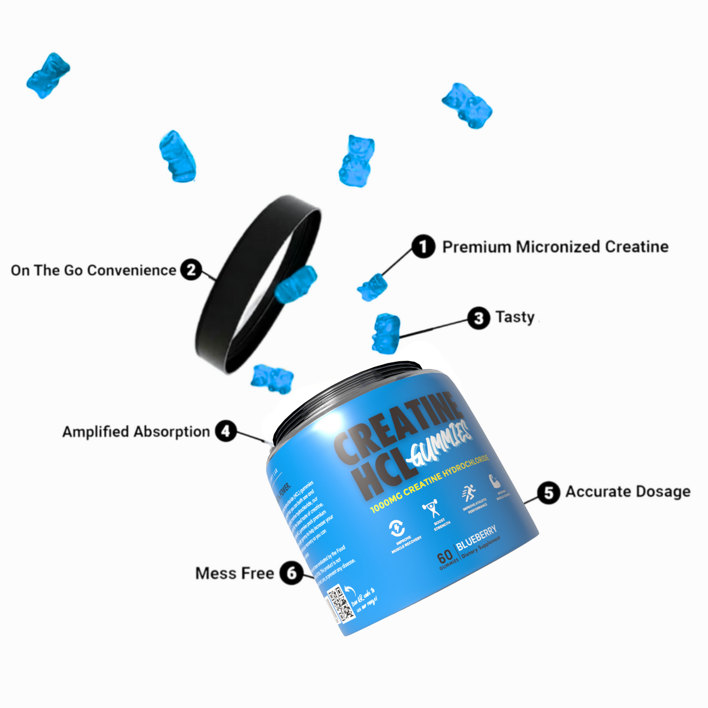 Creatine HCL Gummies Blueberry Flavour