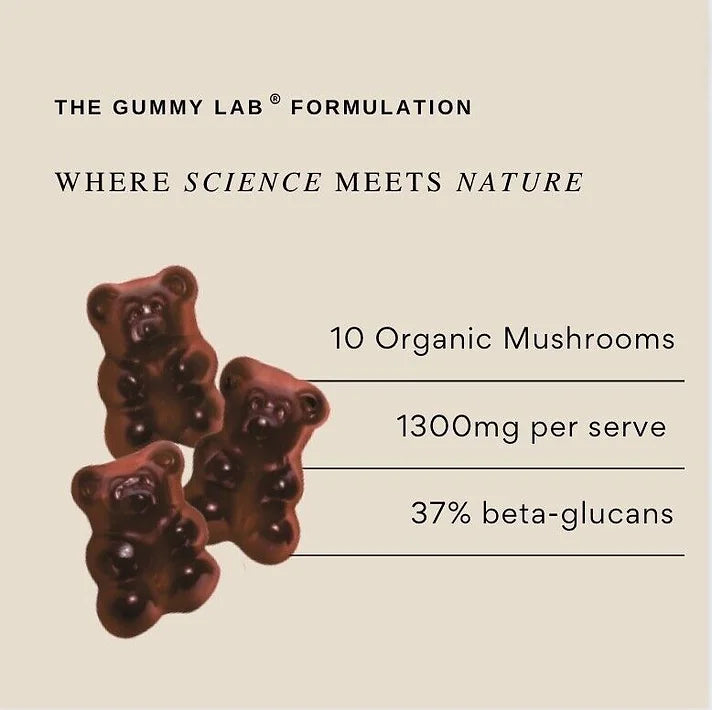 10 Mushroom Blend Gummies - Raspberry Flavour