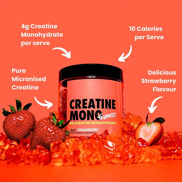 Creatine Monohydrate Gummies - Strawberry 60 Pieces