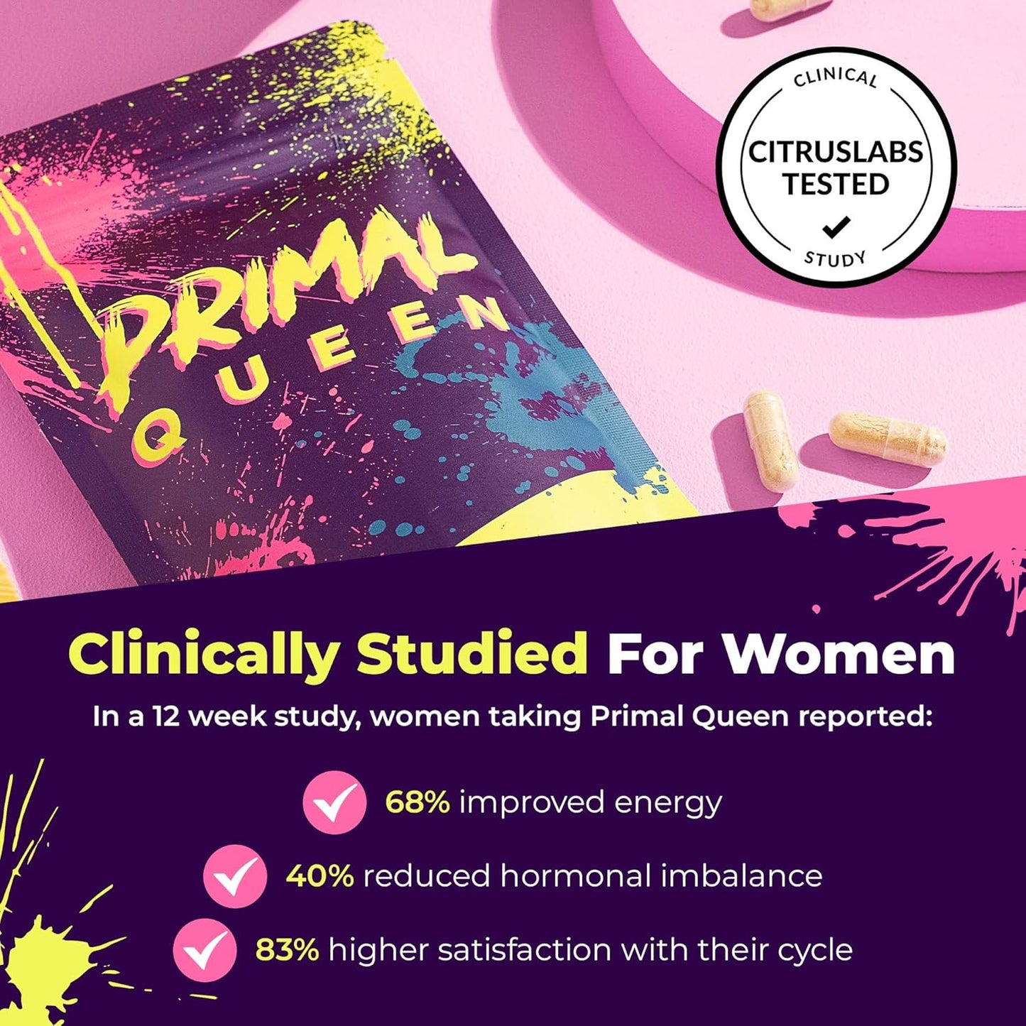 Primal Queen - 100% Grass Fed Beef Supplement for Women - Hormone Balance, Energy & Wellness - 60 Capsules
