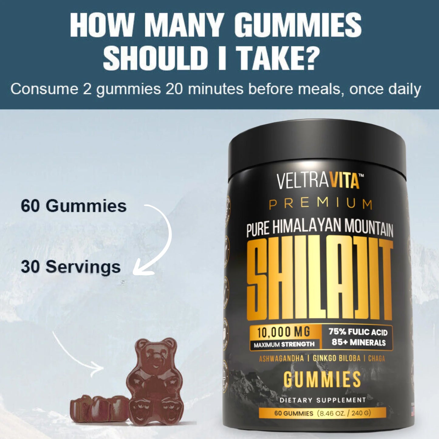 Pure Himalayan Shilajit Gummies Lab Tested