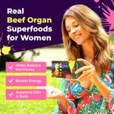 Primal Queen - 100% Grass Fed Beef Supplement for Women - Hormone Balance, Energy & Wellness - 60 Capsules