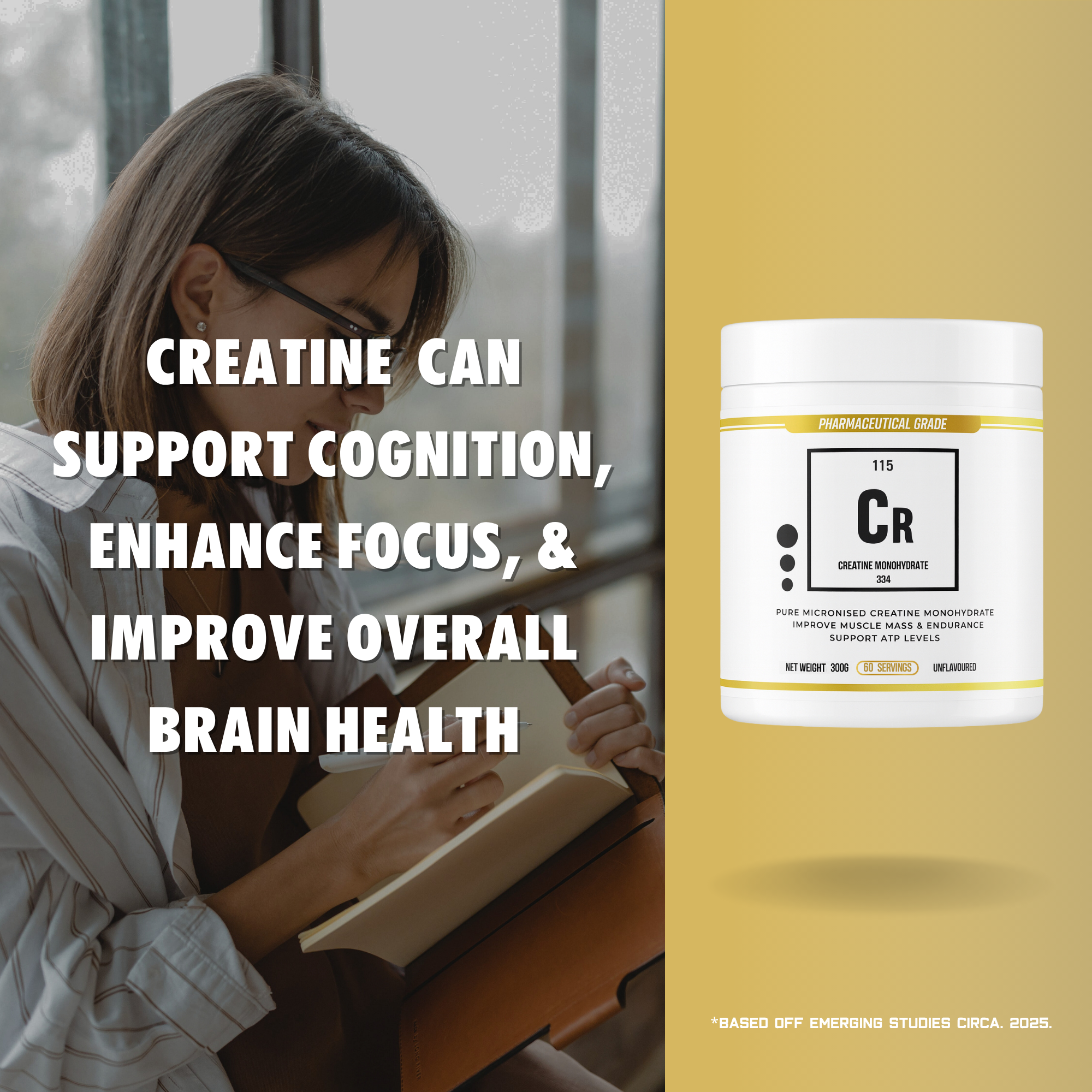 Creatine Monohydrate Powder German Engineered with Nano+ Technology 300g