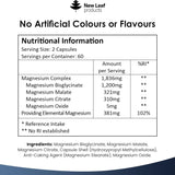 New Leaf - Magnesium 4-in-1 Complex : Glycinate, Citrate, Malate & Oxide - 60 Serves