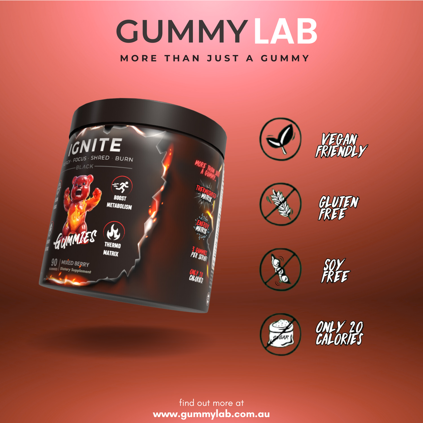 IGNITE Pre-workout & Fat Burner Gummies