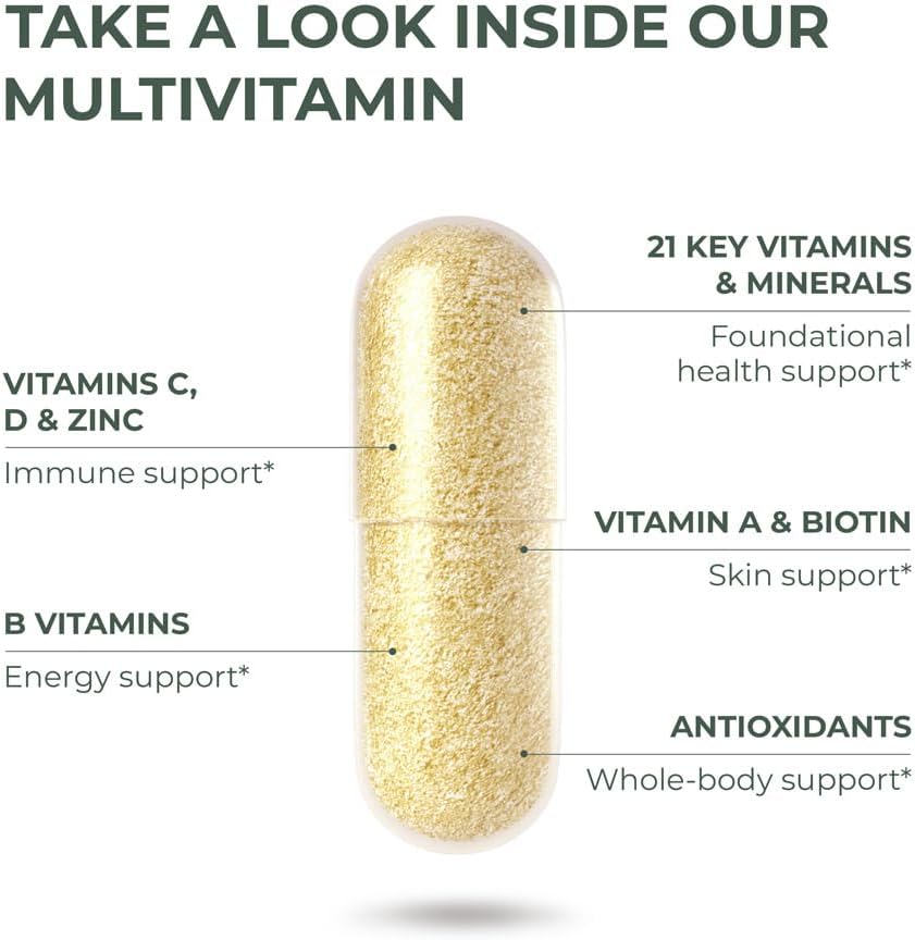 Primal Harvest Primal Multivitamin - Daily Multi-Vitamin Supplement with 21 Essential Vitamins Minerals for Men & Women